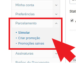 Caminho simulador de parcelamento